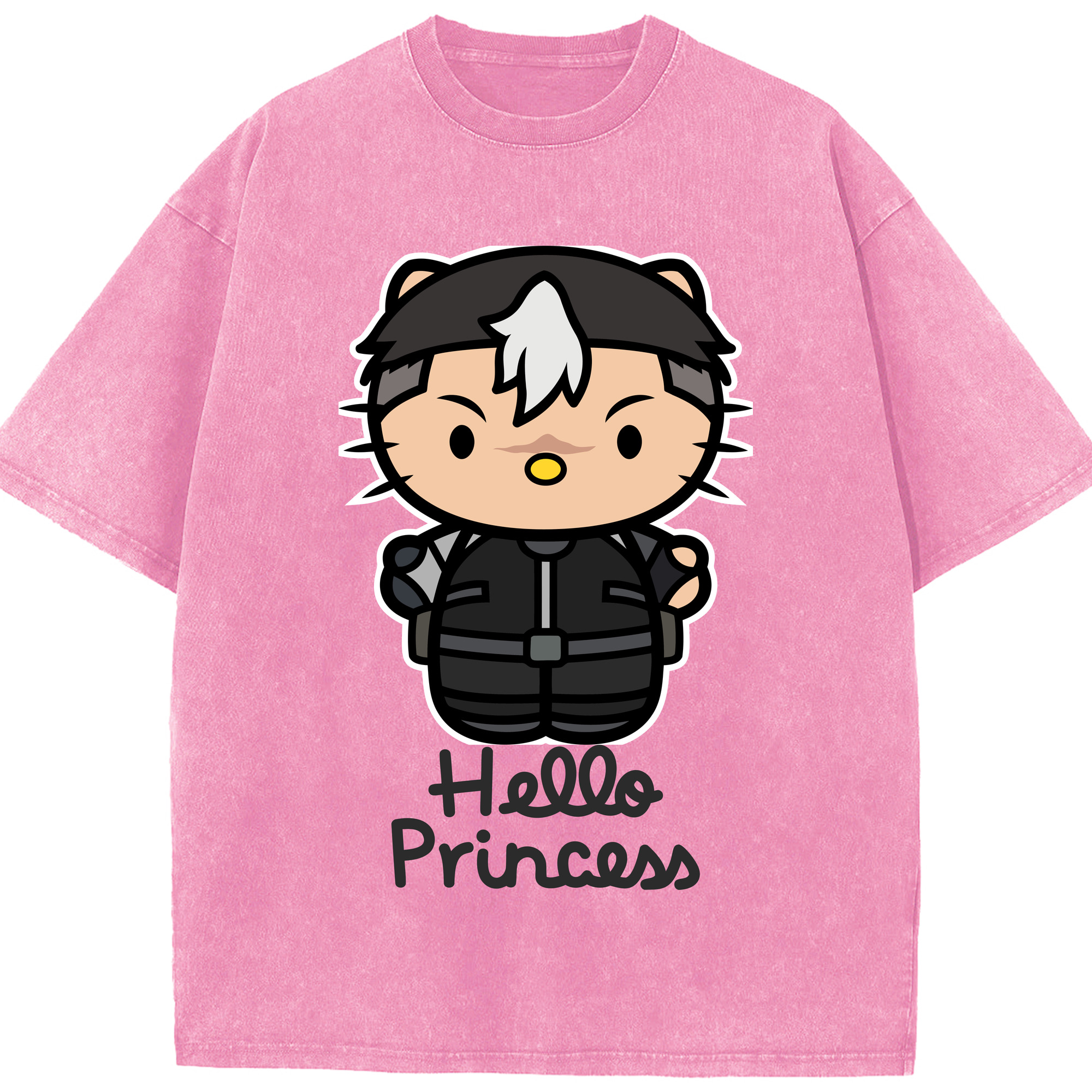 （画像用） Hello Kitty ハローキティ 綿100% ヴィンテージ風 半袖Tシャツ（フロントプリント）
